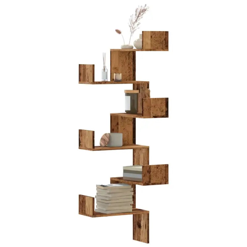 Wandplank van bewerkt hout met gemakkelijk schoon design - Oud hout / 1 - Wandplanken