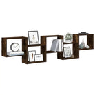 Wandplank van bewerkt hout voor decoratie en praktische opbergruimte - Gerookt eiken / 1 - Wandplanken