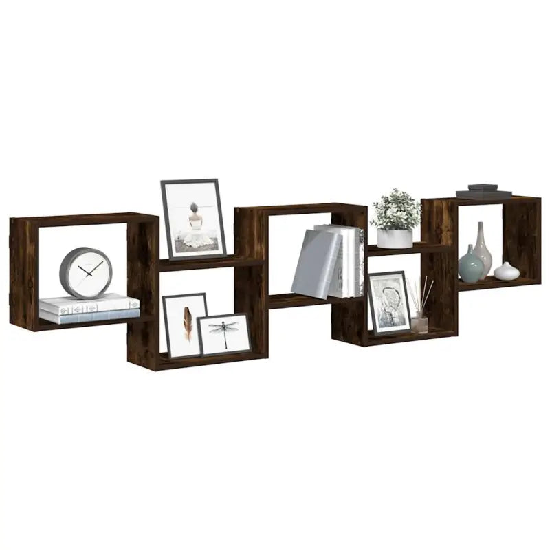 Wandplank van bewerkt hout voor decoratie en praktische opbergruimte - Gerookt eiken / 1 - Wandplanken