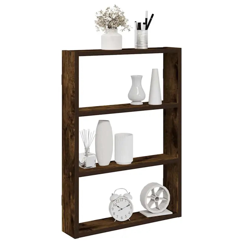 Wandplank van bewerkt hout voor decoratie en praktische opbergruimte - Gerookt eiken / 1 - Wandplanken