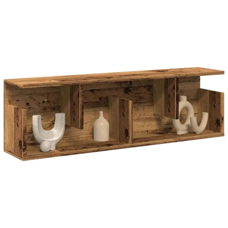 Wandplank van bewerkt hout voor een decoratief en duurzaam interieur - Oud hout / 100 x 20 x 30 cm / 1 - Wandplanken