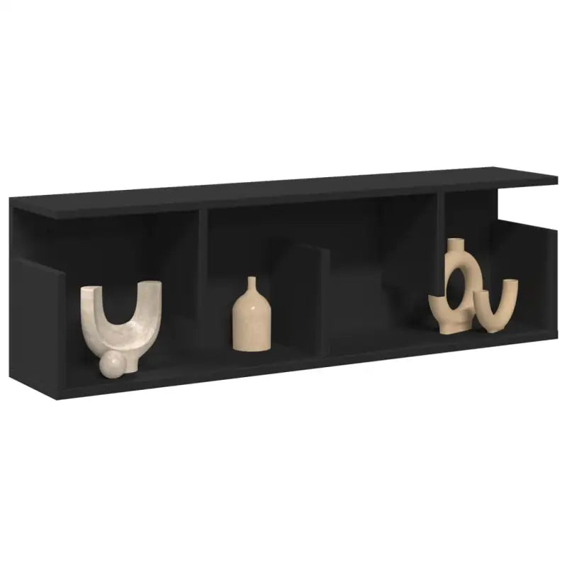 Wandplank van bewerkt hout voor een decoratief en duurzaam interieur - Zwart / 100 x 20 x 30 cm / 1 - Wandplanken