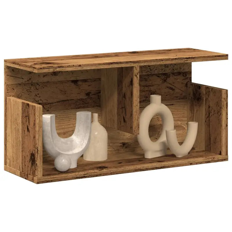 Wandplank van bewerkt hout voor een decoratief en duurzaam interieur - Oud hout / 60 x 20 x 30 cm / 1 - Wandplanken