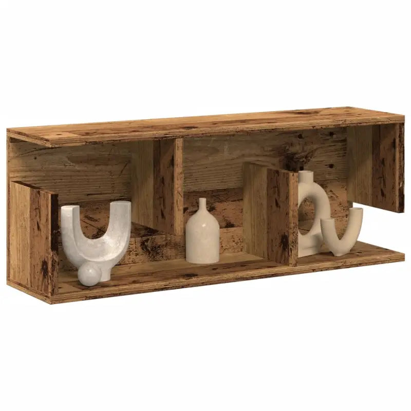 Wandplank van bewerkt hout voor een decoratief en duurzaam interieur - Oud hout / 80 x 20 x 30 cm / 1 - Wandplanken