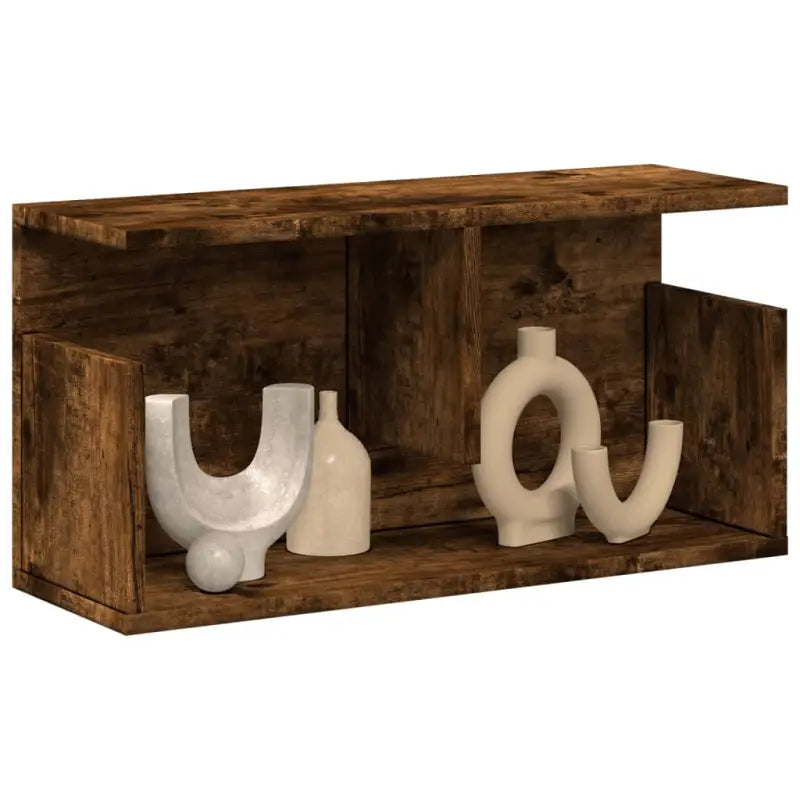 Wandplank van bewerkt hout voor een decoratief en duurzaam interieur - Gerookt eiken / 60 x 20 x 30 cm / 1 - Wandplanken
