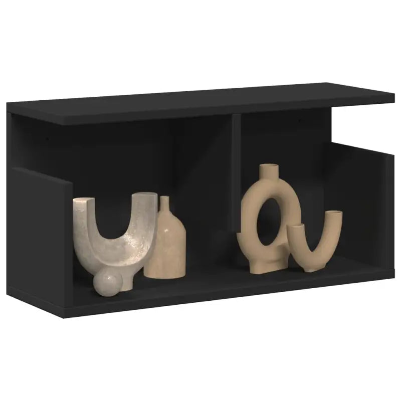 Wandplank van bewerkt hout voor een decoratief en duurzaam interieur - Zwart / 60 x 20 x 30 cm / 1 - Wandplanken