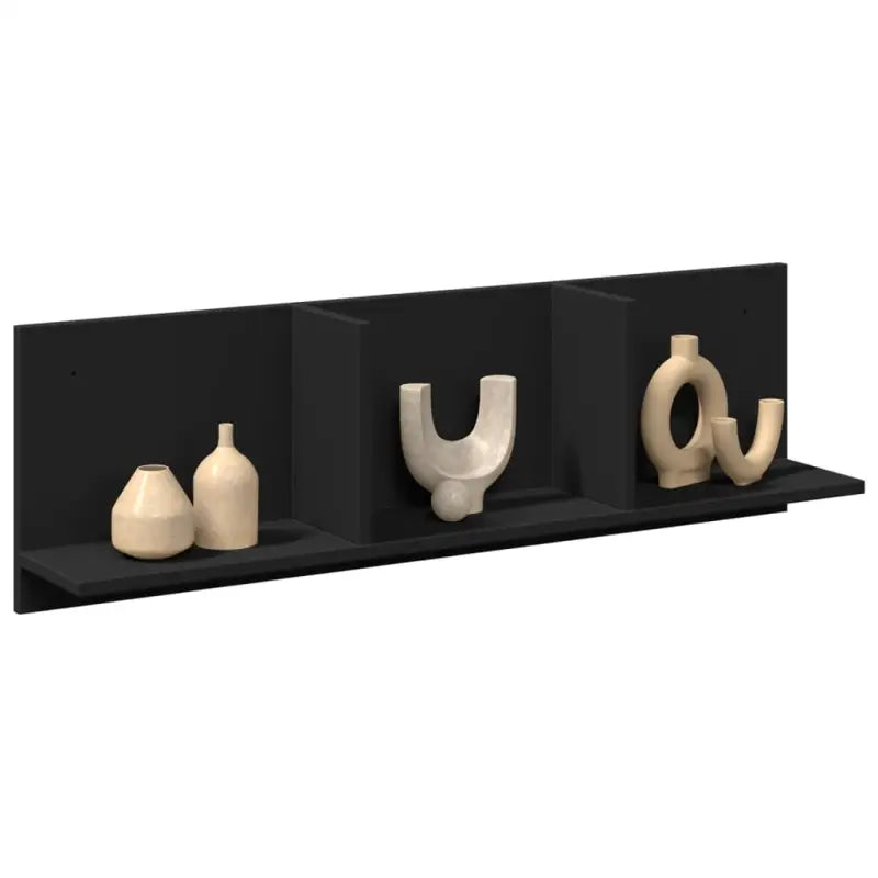 Wandplank van bewerkt hout voor een duurzame en praktische interieurstijl - Zwart / 100 x 16.5 x 30 cm / 1 - Wandplanken