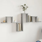 Wandplank van bewerkt hout voor muurdecoratie en opbergruimte - Grijs sonoma / 1 - Wandplanken