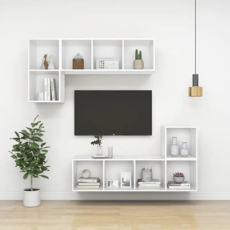 Wandplank van bewerkt hout voor muurdecoratie en opbergruimte - Wit / 1 - Wandplanken