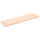 Wandplank van massief eikenhout met natuurlijke rand voor extra opbergruimte - Naturel / 180 x 50 x 4 cm / 1