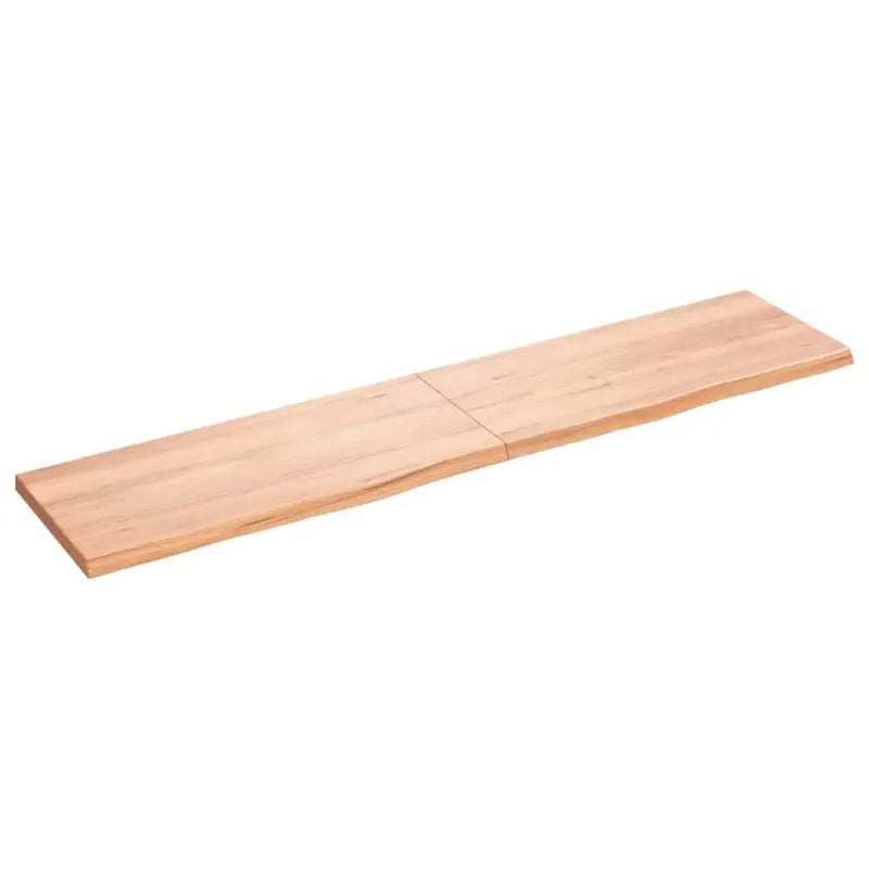 Wandplank van massief eikenhout met natuurlijke rand voor extra opbergruimte - Lichtbruin / 180 x 40 x 4 cm / 1