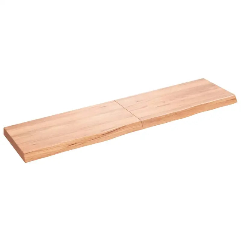 Wandplank van massief eikenhout met natuurlijke rand voor extra opbergruimte - Lichtbruin / 160 x 40 x 6 cm / 1