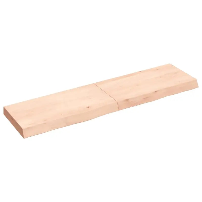 Wandplank van massief eikenhout met natuurlijke rand voor extra opbergruimte - Naturel / 120 x 30 x 6 cm / 1