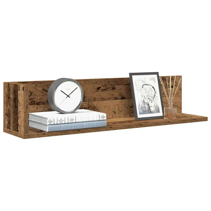 Wandplanken in bewerkt hout voor decoratie en praktische opbergruimte - Oud hout / 75 x 16.5 x 16.5 cm / 1 - Wandplanken