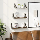Wandplanken set van hoogwaardig bewerkt hout voor je muur ruimtesaving - bruin eikenkleur / 1 - Wandplanken