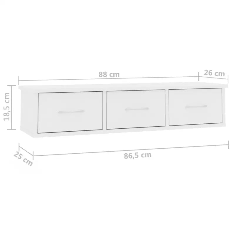 Wandplanken van bewerkt hout met lades voor stijl en opbergruimte - Wit / 1 - Wandplanken