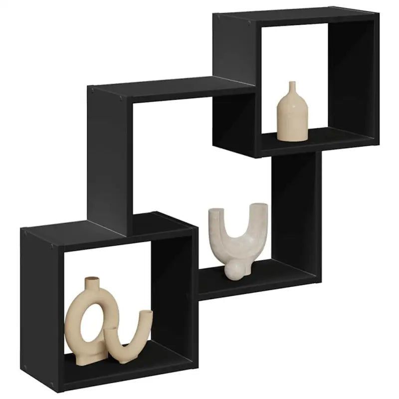 Wandplanken van bewerkt hout voor een decoratief en duurzaam interieur - Zwart / 1 - Wandplanken