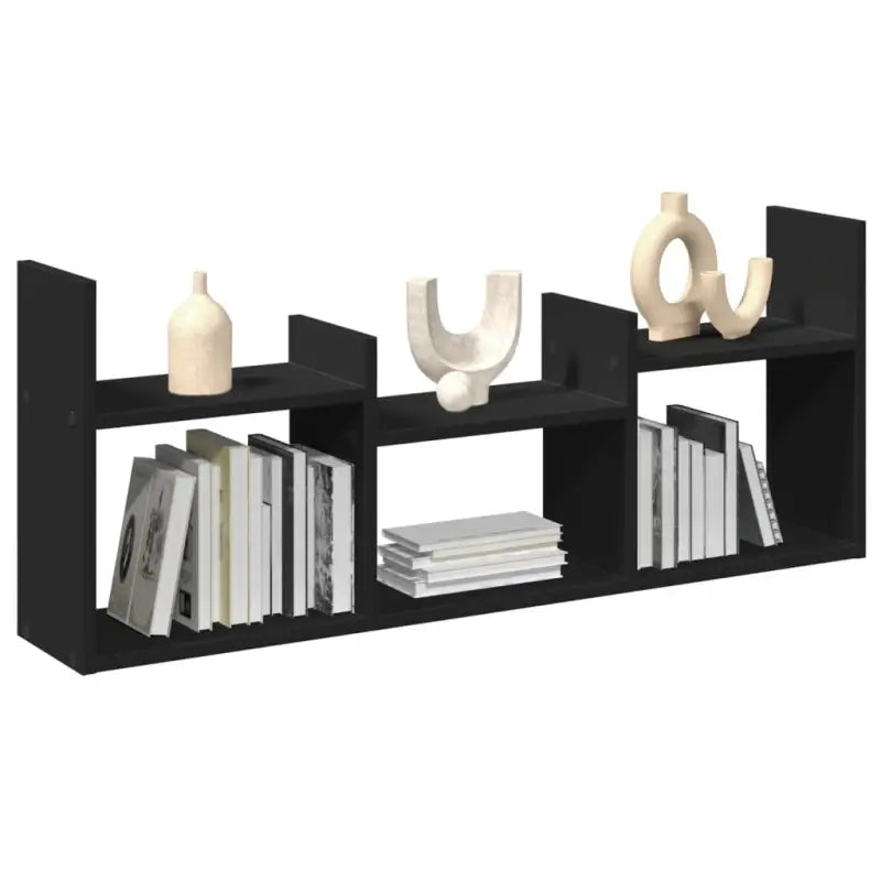 Wandplanken van bewerkt hout voor een stijlvolle en stabiele muurdecoratie - Zwart / 1 - Wandplanken