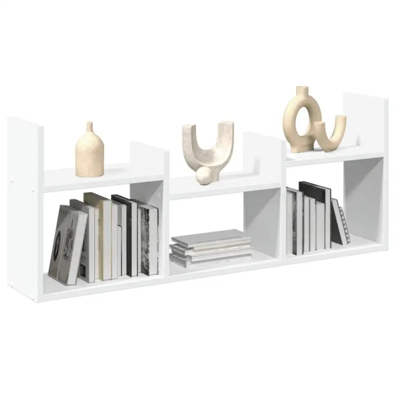 Wandplanken van bewerkt hout voor een stijlvolle en stabiele muurdecoratie - Wit / 1 - Wandplanken