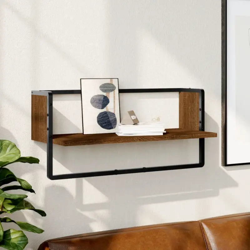 Wandplanken van bewerkt hout voor een stijlvolle en stabiele muurruimte - bruin eikenkleur / 65 x 25 x 30 cm / 1