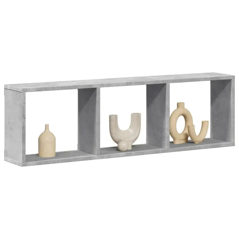Wandplanken van bewerkt hout voor een stijvolle en praktische muurdecoratie - Betongrijs / 100 x 16 x 30 cm / 1