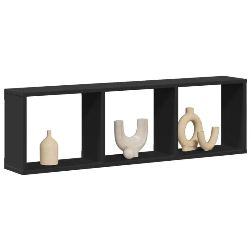 Wandplanken van bewerkt hout voor een stijvolle en praktische muurdecoratie - Zwart / 100 x 16 x 30 cm / 1 - Wandplanken