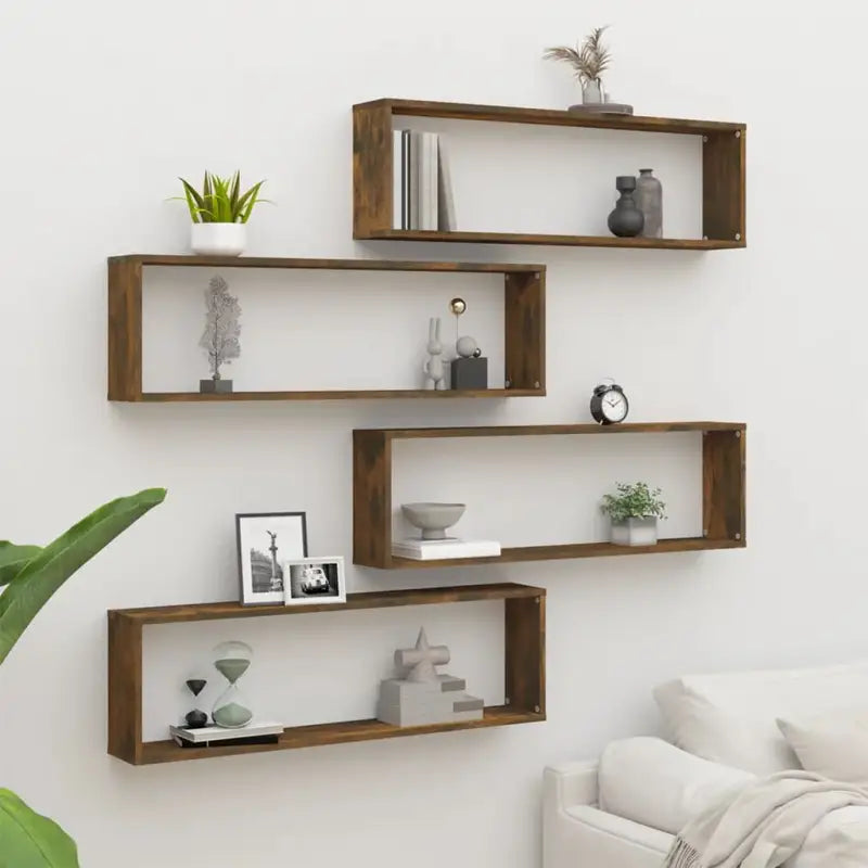 Wandplanken van bewerkt hout voor gemakkelijk schoon en stijlvolle muren - Gerookt eiken / 4 / 1 - Wandplanken