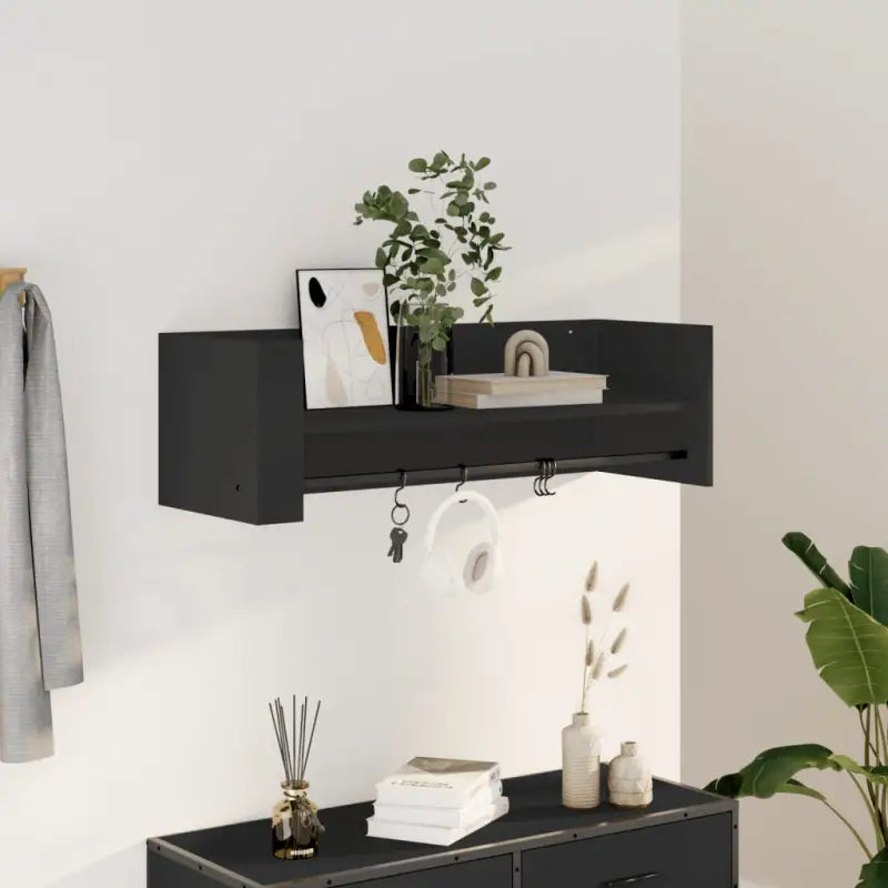 Wandplanken van bewerkt hout voor maximale ruimte en muurstijl - Zwart / 100 x 35 x 30.5 cm / 1 - Wandplanken