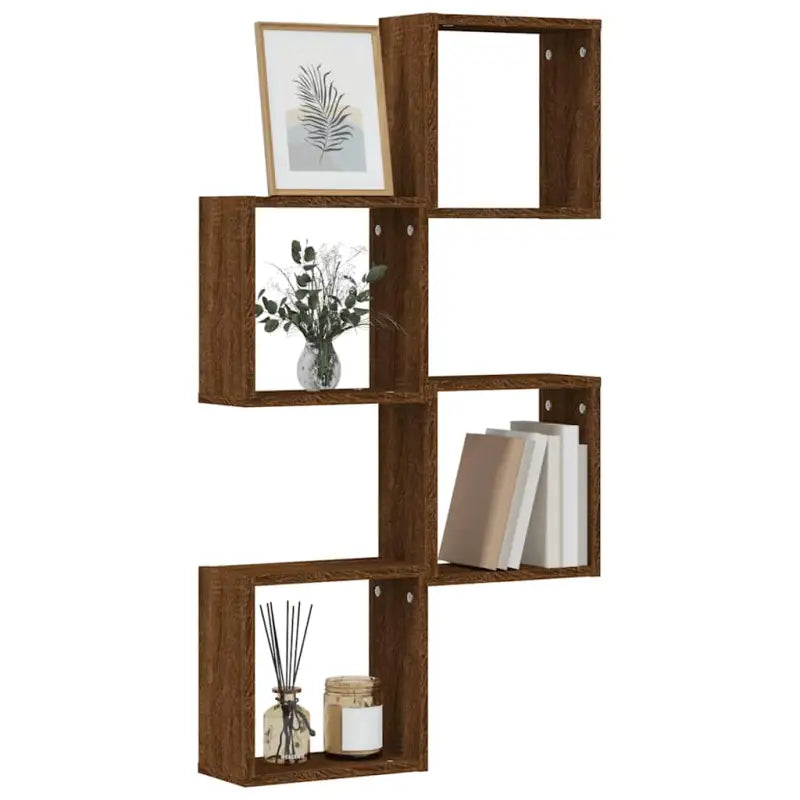 Wandplanken van bewerkt hout voor stijl en maximale binnenruimte - bruin eikenkleur / 4 / 1 - Wandplanken