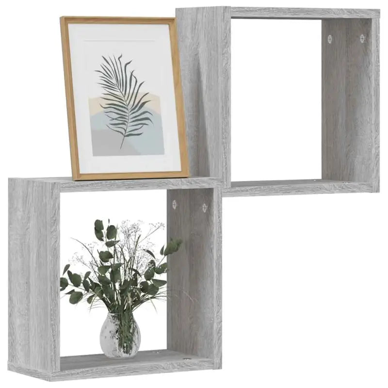 Wandplanken van bewerkt hout voor stijl en maximale binnenruimte - Grijs sonoma / 2 / 1 - Wandplanken