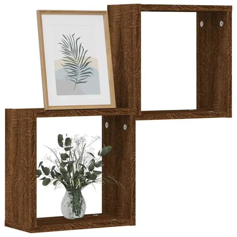 Wandplanken van bewerkt hout voor stijl en maximale binnenruimte - bruin eikenkleur / 2 / 1 - Wandplanken