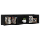Wandplanken van bewerkt hout voor stijlvolle opbergoplossing voor cd’s en dvd’s - Wandplanken