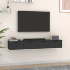 Wandplanken van grijs sonoma eiken voor een strakke woonkamer uitstraling - Zwart / 2 / 1 - Wandplanken