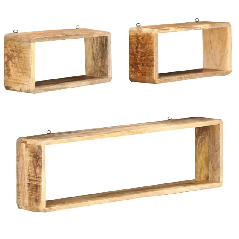 Wandplanken van massief gerecycled hout voor praktische en decoratieve ruimtebesparing - 1 / massief mangohout