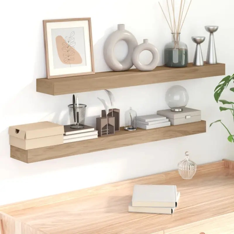 Wandplanken van massief teakhout voor stijlvolle en praktische muurdecoratie - 110 x 15 x 4 cm / 1 - Wandplanken