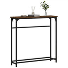 Wandtafel van bewerkt hout met metalen frame en verstelbare poten - Bijzettafels