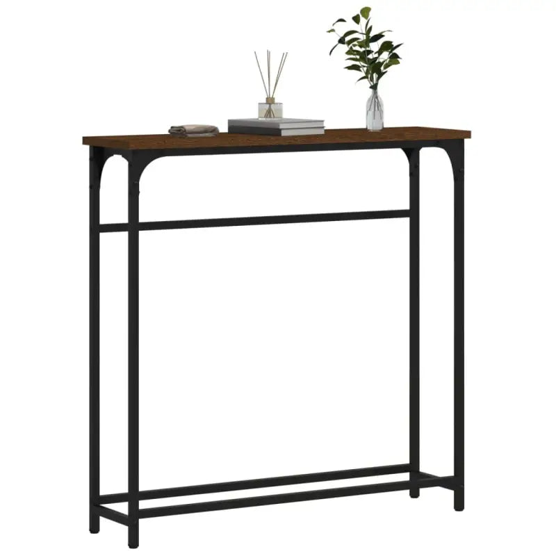 Wandtafel van bewerkt hout met metalen frame en verstelbare poten - Bijzettafels