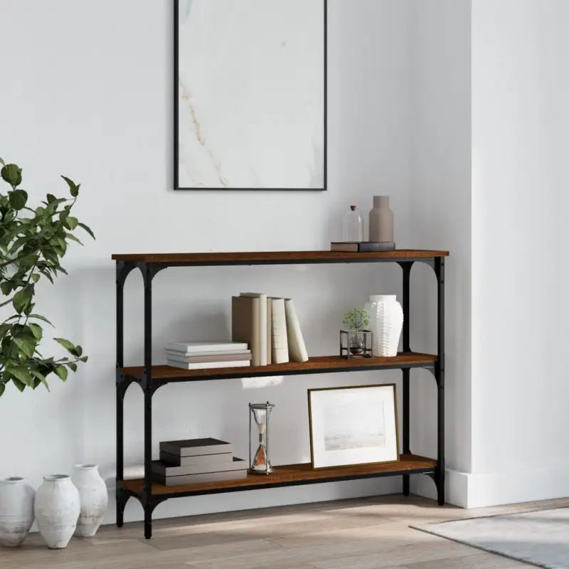 Wandtafel van bewerkt hout met verstelbare poten in grijs Sonoma - bruin eikenkleur / 1 / 100 cm - Bijzettafels