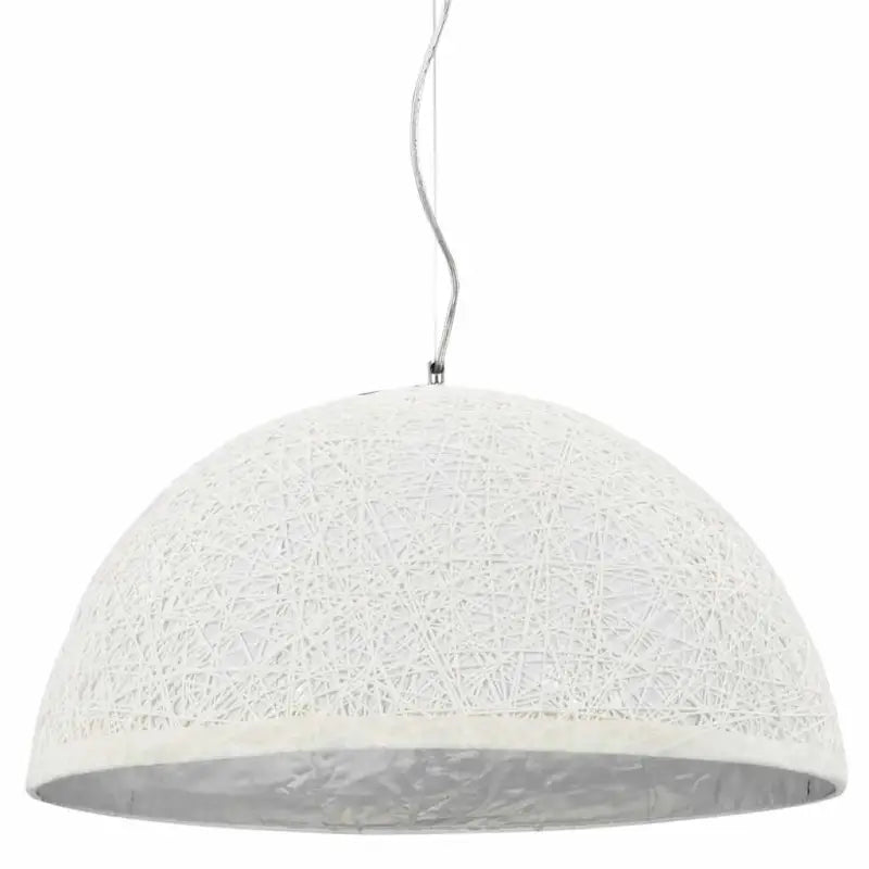 Warme sfeer met unieke hanglamp van kraftpapieren draad - wit en zilver / Ø 50 cm / 1 - Lampen