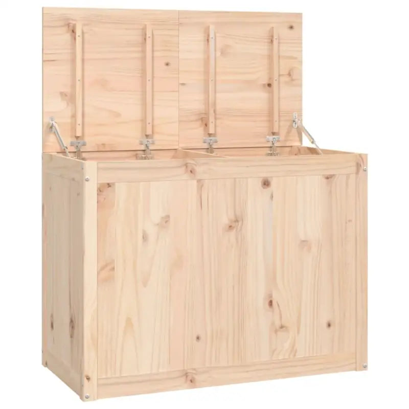 Wasmand van massief grenenhout met hydraulische gaslift voor badkamer - Naturel / 88.5 x 44 x 66 cm / 1 - Wasmanden
