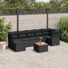 Waterdichte tas en gemengd beige materiaal voor comfortabele tuinsets - Zwart / 3x hoek + 3x midden + voetensteun