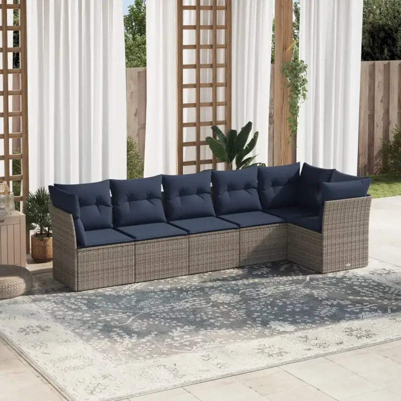 Waterdichte tas en poly rattan loungeset met gepoedercoat staal afmetingen - Grijs / Zonder tafel - Tuinsets