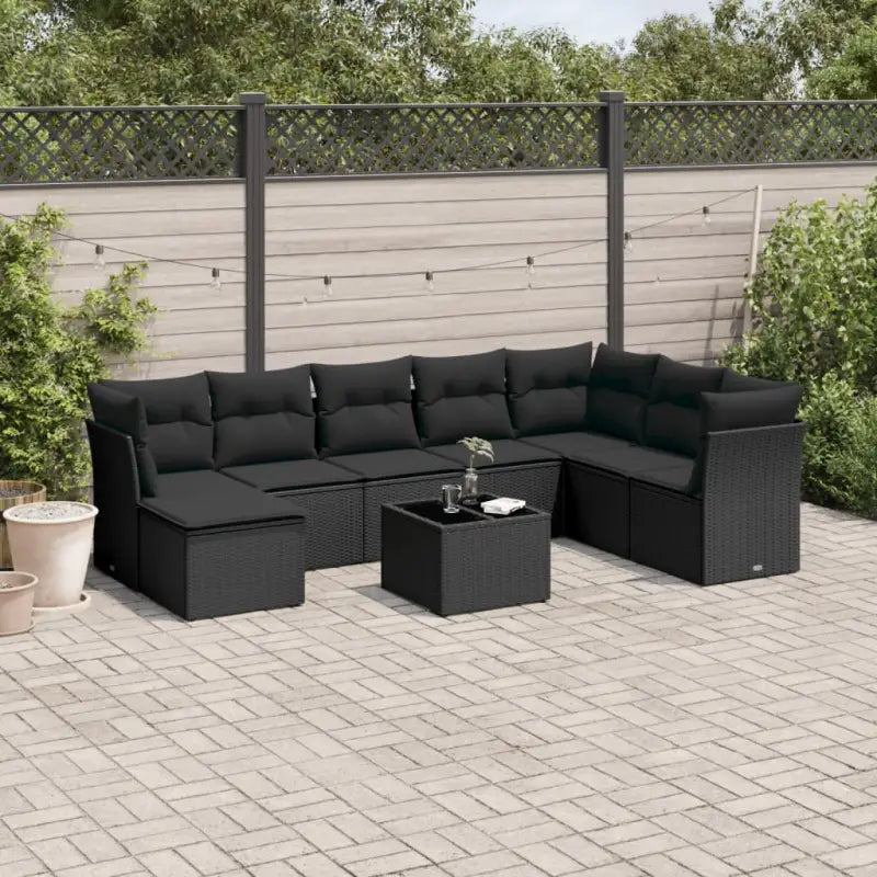 Waterdichte tas voor loungeset in zwart materiaal en gepoedercoat staal - Zwart / Met tafel - Tuinsets