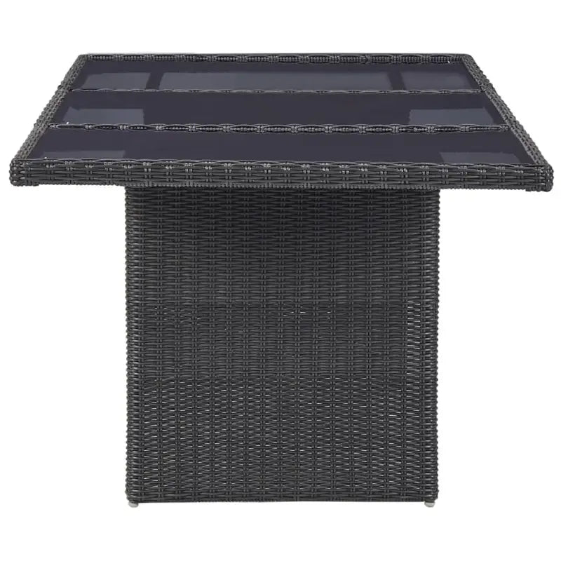 Weerbestendige Rattan Tuintafel met Glazen Blad en Stalen Frame - Tuintafels