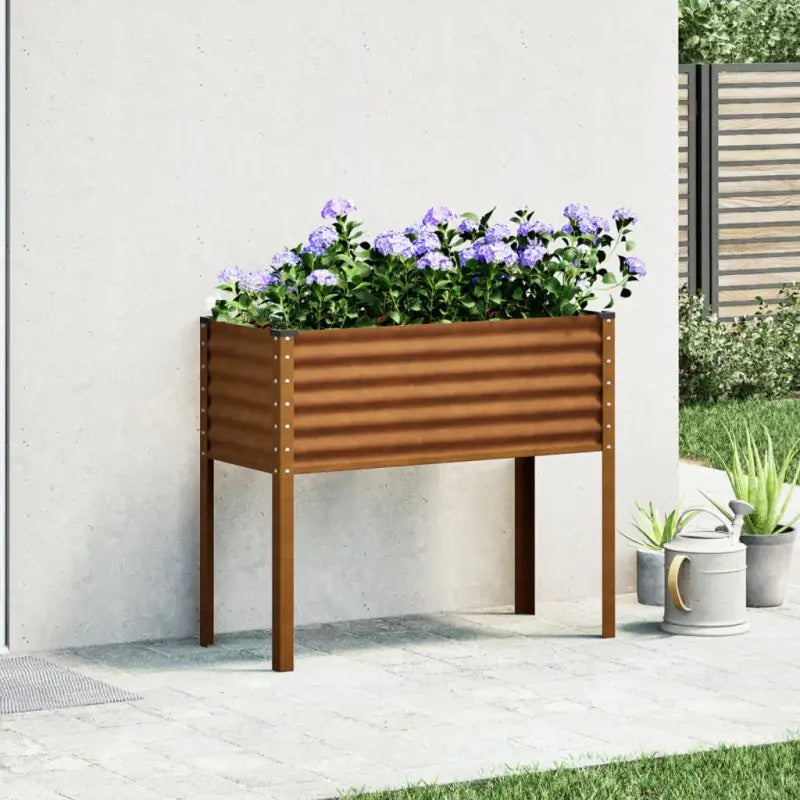 Weervast staal plantenbak voor tuin balkon en terras decoratie - Bloempotten & plantenbakken