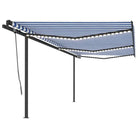 Wees voorzichtig met de buitenluifel van gepoedercoat aluminium - Blauw en wit / 6 x 3.5 m / 1 - Zonwering