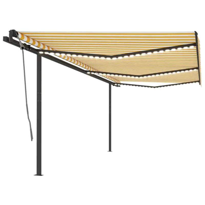Wees voorzichtig met de buitenluifel van gepoedercoat aluminium - Geel en wit / 6 x 3.5 m / 1 - Zonwering