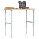 Werkbank met massief beukenhout en groot werkgebied - Bruin en wit / 100 x 60 x (73-99.5) cm / 1 - Werkbanken