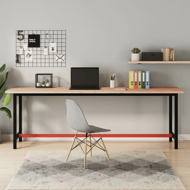 Werkbank met massief beukenhout en groot werkgebied voor doe-het-zelf projecten - 220 x 55 x 81.5 cm / 1 - Werkbanken