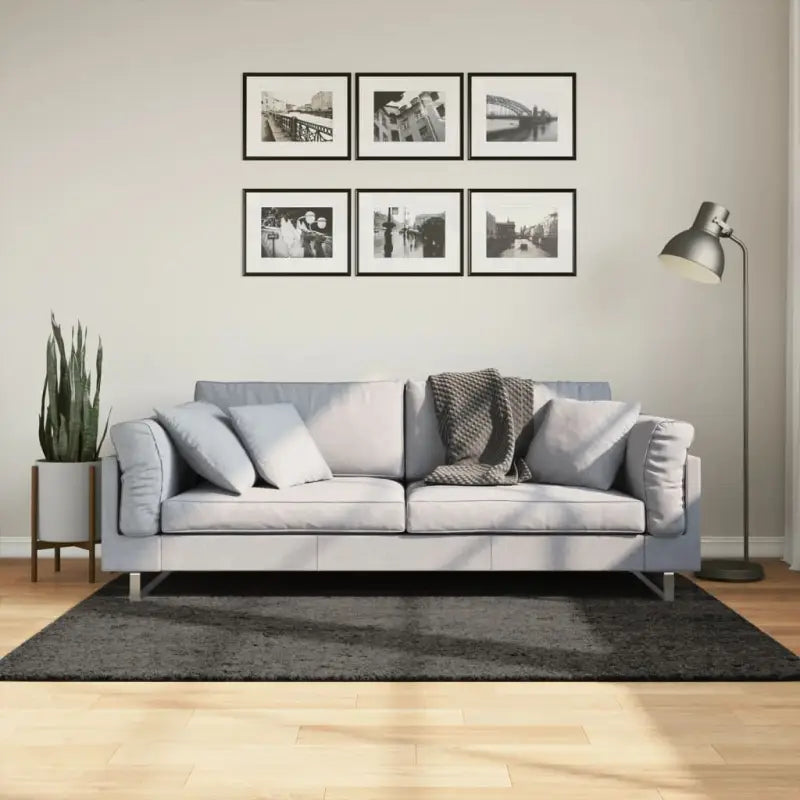 Zacht vloerkleed van polyester getest op schadelijke stoffen - Antraciet / 120 x 170 cm - Vloerkleden